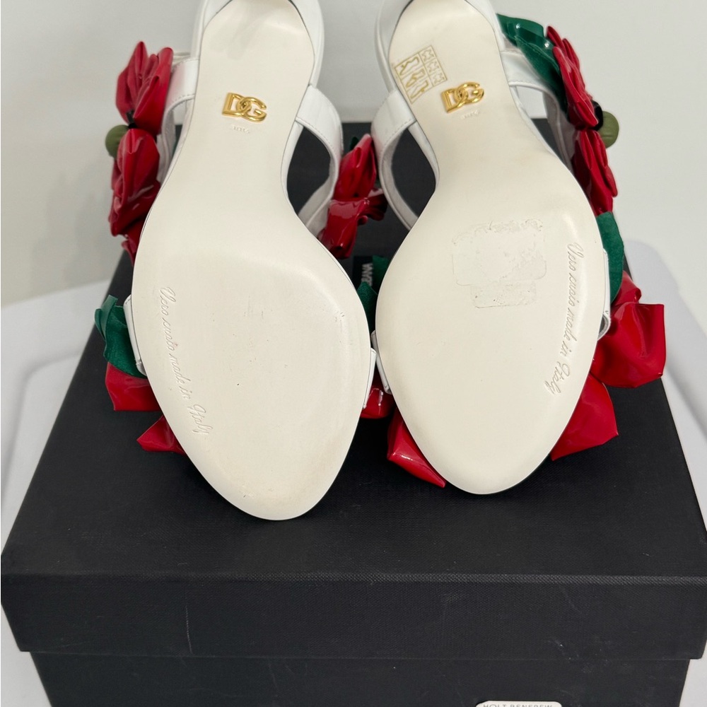 Dolce & Gabbana Red and Green Floral Heels. Only few made. BRAND NEW size 8.5 - Picture 12 of 13